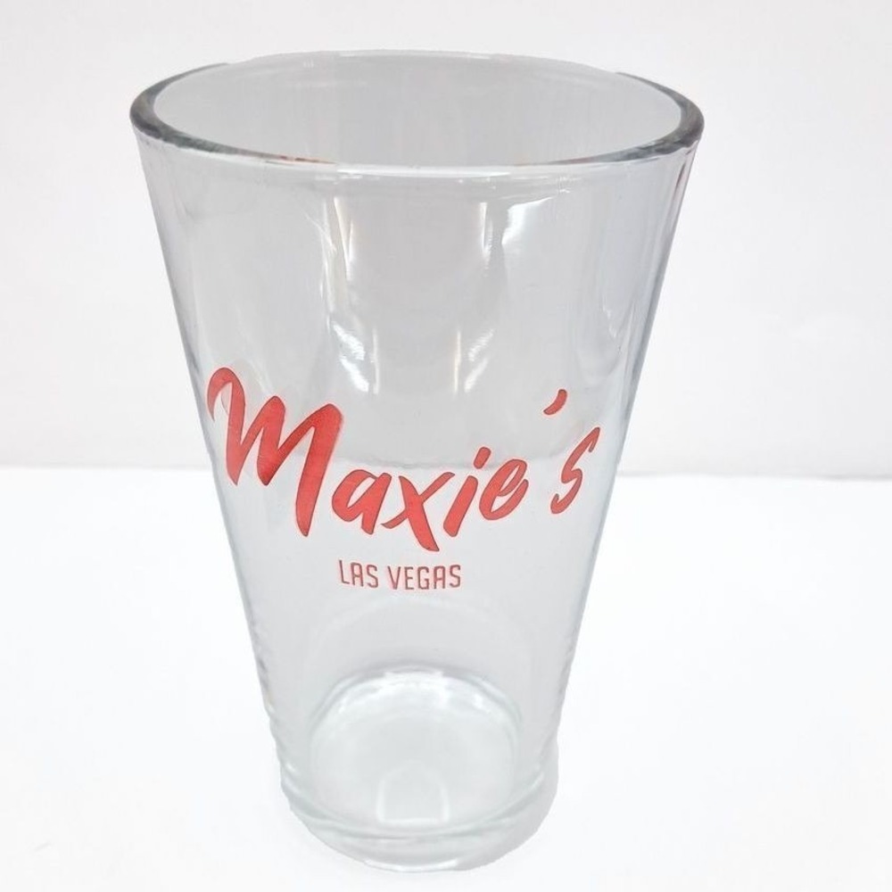 Maxies Pint Glass Vintage Las Vegas Barware Collectible Clear Souvenir Gift